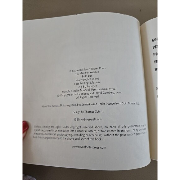 Would You Rather Supremely Strange Book Question Game Fun Gift #14 A17-1904 - Picture 5 of 10